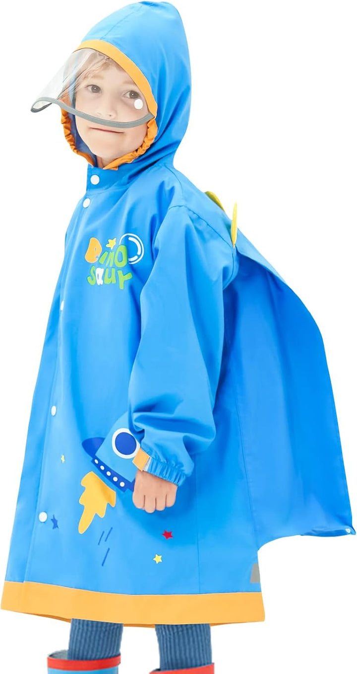 Kinder Regenmantel Jungen Mädchen Regenponcho Wasserdicht Cartoon Regenjacke Wiederverwendbare Regen