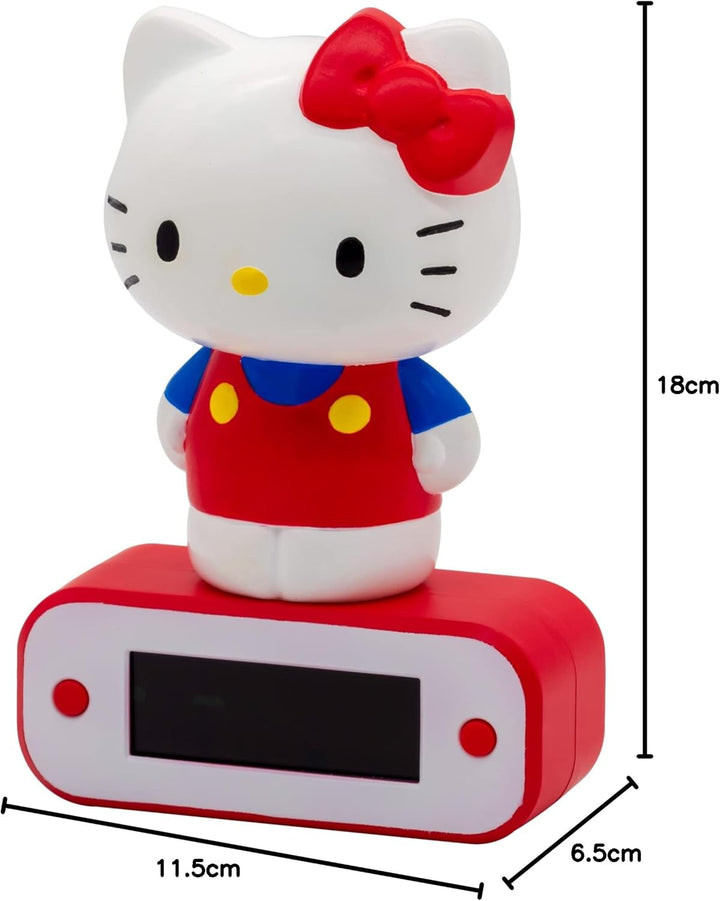 Teknofun Kitty Wecker mit 3D-Figur, beleuchtet Rot