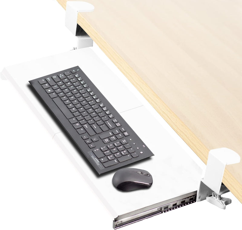 VIVO Large Keyboard Tray Under Desk Pull Out with Extra Sturdy C Clamp Mount System, 27 (33 Includin