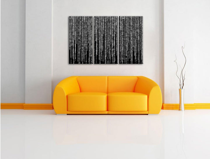 Pixxprint Matrix als Leinwandbild | Grösse: 3 Teilig (120x80) | Wandbild| Kunstdruck | fertig bespan