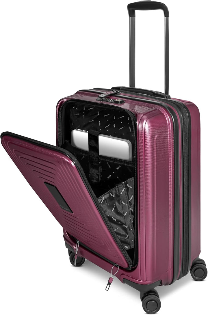 REDOLZ Hartschalen Koffer-Set-2-teilig | S Trolley 40 x 23 x 55 cm mit Laptopfach - 3,2 kg + L Troll