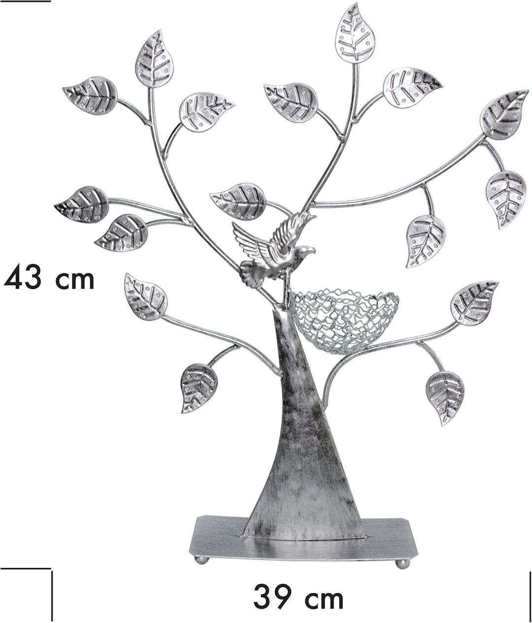 LAUBLUST Schmuckständer im Schmuckbaum Design - ca. 43x39x8 cm, Silbern - Dekorativer Metall Schmuck