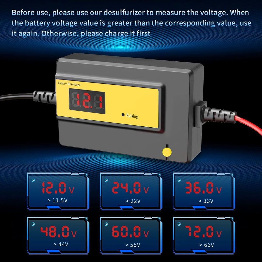 Automatischer Batterie-Desulfator-Wartungsgerät für Gel-, AGM-, SLA-Blei-Säure-Batterien für Autos,