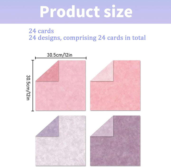 Scrapbook Papier Buntes 24 Blatt Bastelpapier mit Muster 30,5x30,5 cm Doppelseitiges Decoupage Papie
