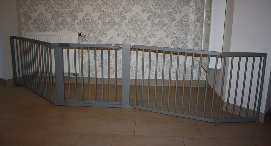 Schutzgitter Absperrgitter Türgitter Treppenschutzgitter 117 bis 363 cm grau (334cm), 334cm