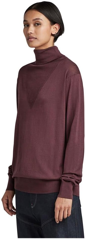 G-Star Damen Core Roll Neck Knitted Sweater XS Violett (Vineyard Wine D21961-d166-d303), XS Violett