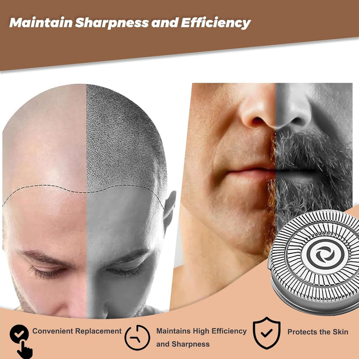 9 Stück Scherkopf Ersatzscherkopf für Pitbull Skull Shaver, Glatzen Rasierer Herren, Pitbull Platinu