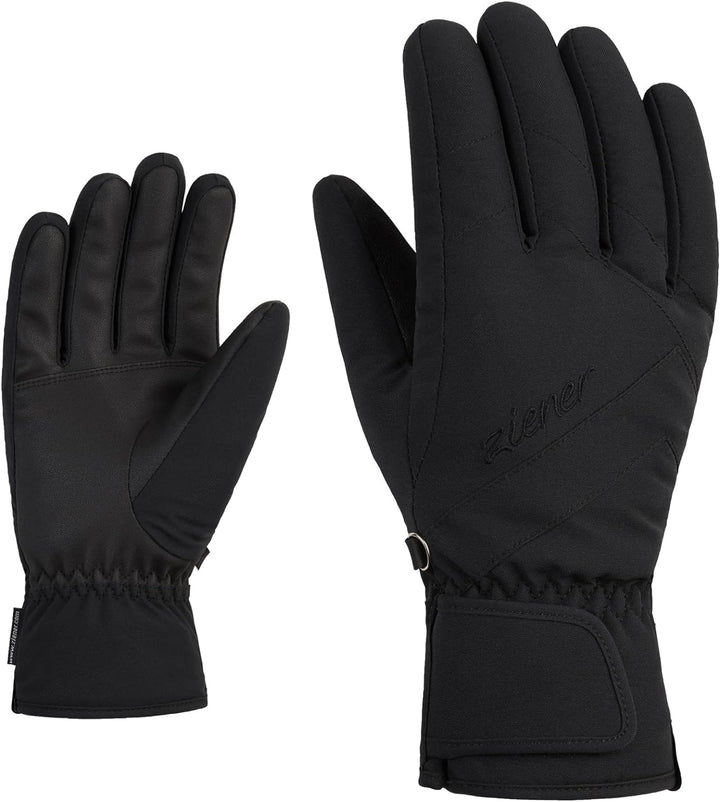 Ziener Damen Kaiti Ski-Handschuhe/Wintersport | wasserdicht, atmungsaktiv 7.5 Schwarz, 7.5 Schwarz