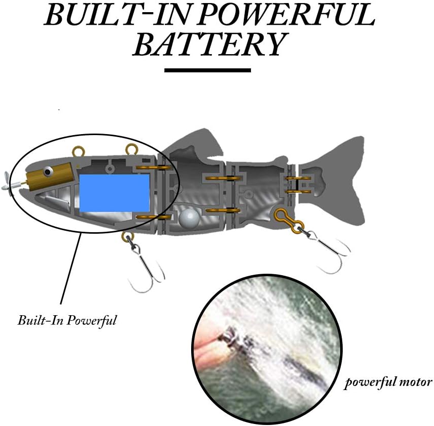 ods lure Robotic Schwimmköder USB wiederaufladbar Fischköder mit LED Licht Elektrischer Angelköder m