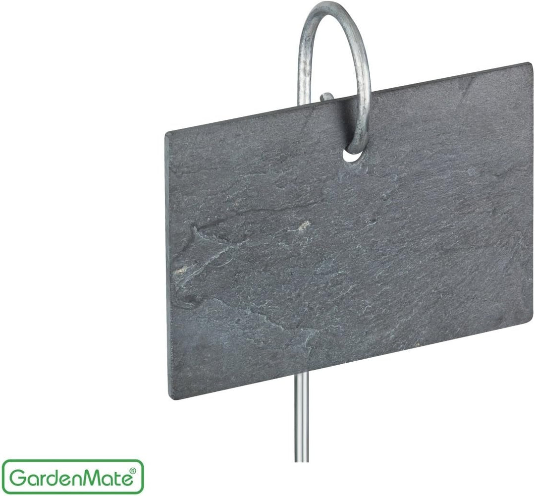 GardenMate® 10er Set Schilder aus Schiefer mit Metallstab 55cm - Stil modern, Modern