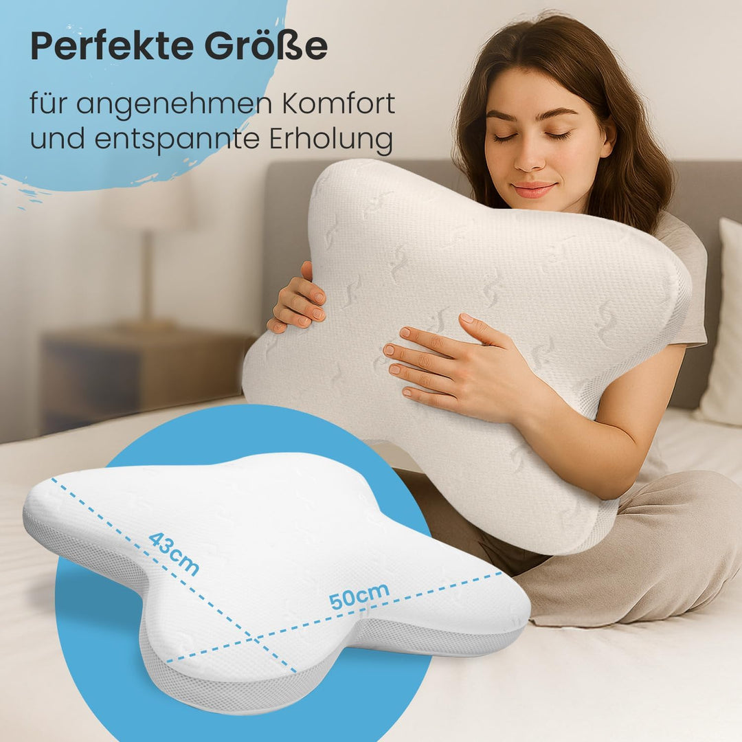 maxVitalis orthopädisches Nackenstützkissen, Visko Schlafkissen in Schmetterlingsform, Nackenkissen