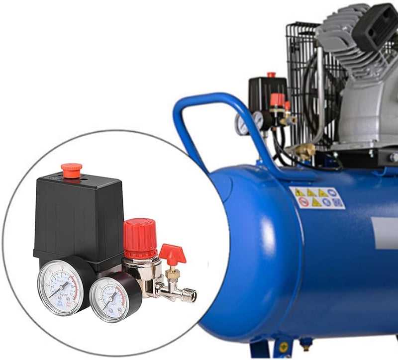 Luftkompressor Druckschalter, 220V Luftkompressor mit Manometern für schnellen Druckreduzierschalter