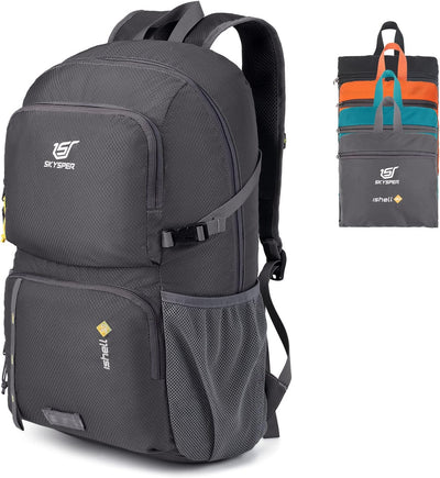 SKYSPER Faltbarer Rucksack Ultraleicht mit Nassfach Verstaubar Daypack Wasserfest Reiserucksack Tage