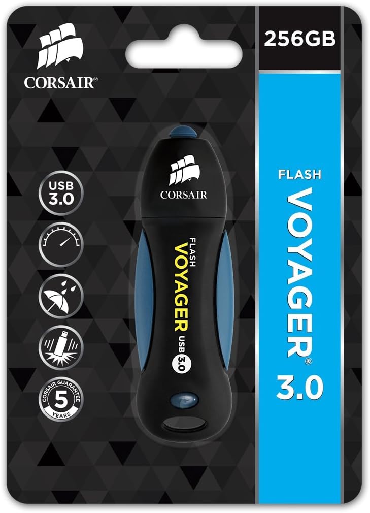 Corsair Voyager 256GB 256GB USB 3.0 (3.1 Gen 1) Typ A Schwarz, Blau USB-Stick - USB-Sticks (256 GB,