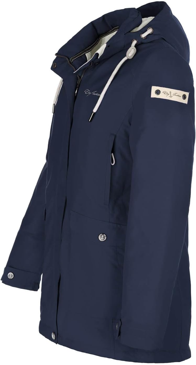 Dry Fashion Damen Funktionsmantel Aarhus gefüttert - Outdoor-Funktionsjacke wind- und wasserdicht, N