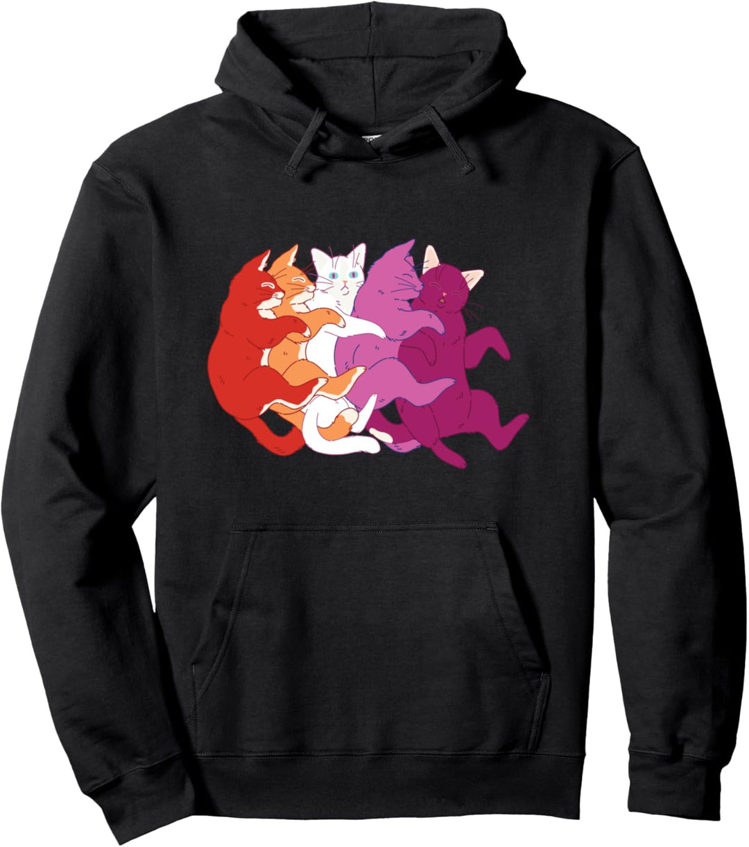 LGBTQ Lesbischer Pride-Flagge - Katzenflor Lesben Pullover Hoodie