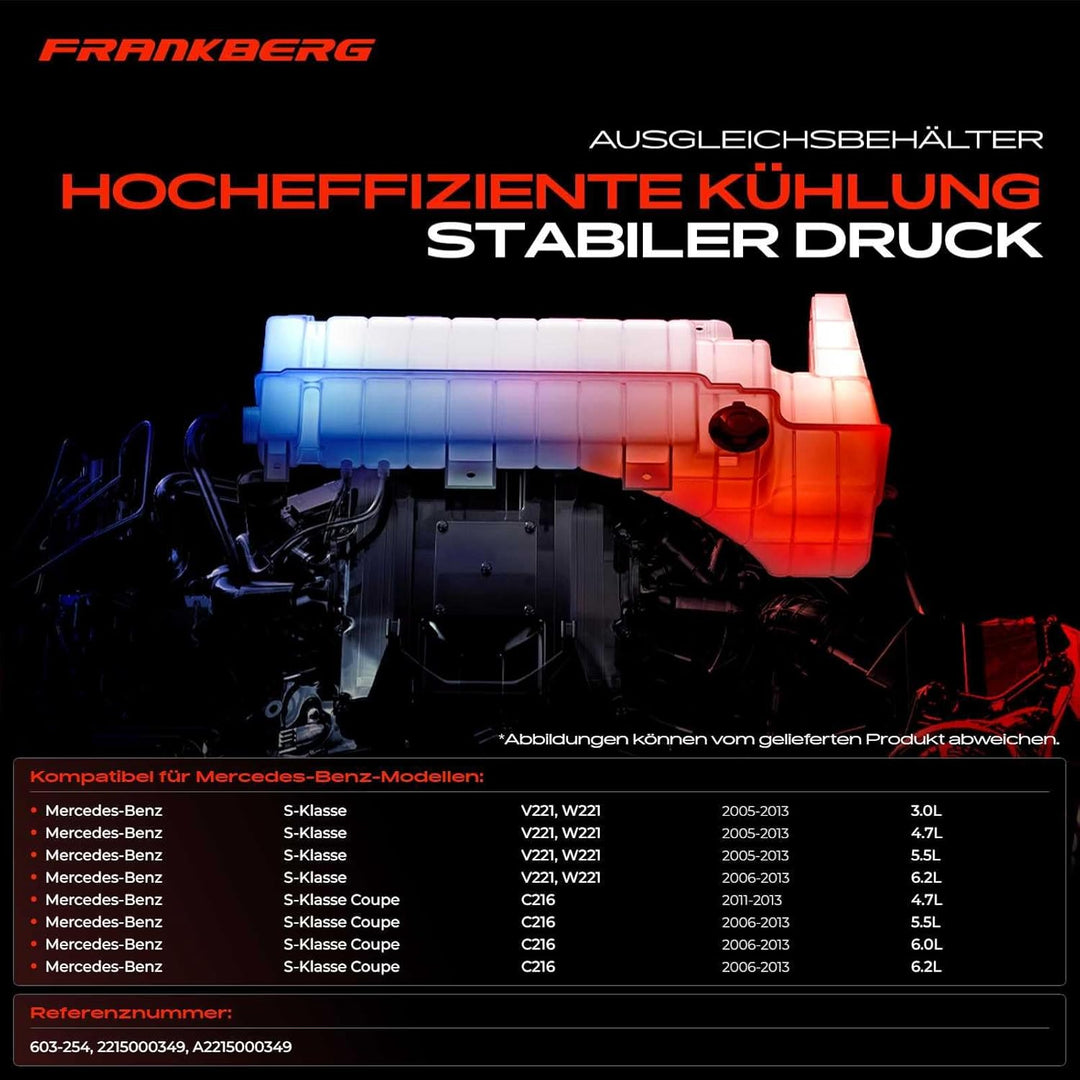 Frankberg Ausgleichsbehälter Kühlmittel für S-Klasse W221 S-Klasse Coupe C216 W221 C216 2005-2013 22