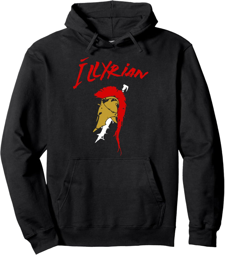 Albanian illyrians red and black helmet Pullover Hoodie