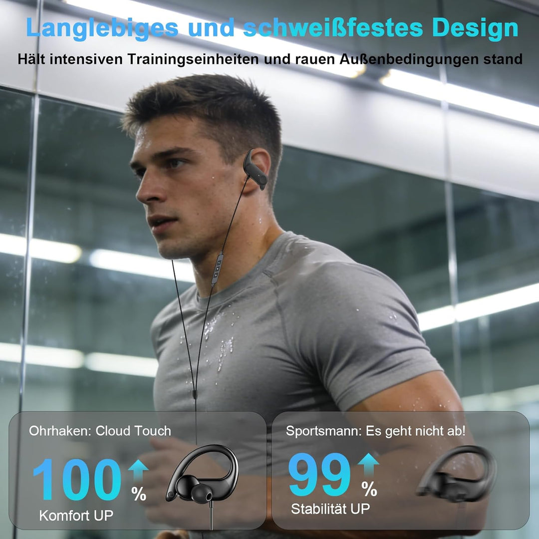 USB C In Ear Kopfhörer mit Ohrbügel, Mikrofon & Kabelfernbedienung | Kopfhörer mit Kabel für Samsung