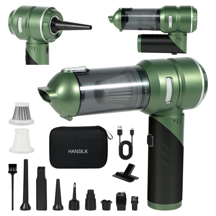 HANSILK Handstaubsauger Akku Kabellos 4 in 1 25000PA Mini Staubsauger Faltbarer Auto Staubsauger Sta