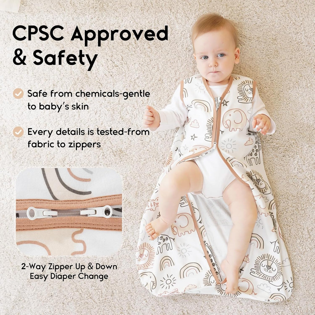 Yoofoss Schlafsack Baby Sommer 0.5 Tog - 3er Pack 84cm/12-18 Monate 100% Baumwolle Sommerschlafsack