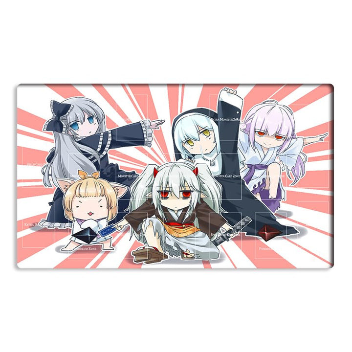 Neue Mlikemat Playmat Geisterbelle & Haunted Mansion TCG CCG OCG Sammelkartenspielmatte mit Zonen +