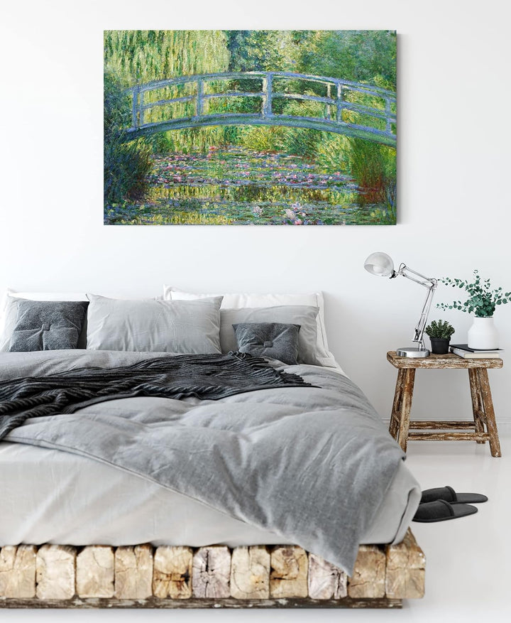 Claude Monet - japanische Brücke über den Seerosenteich II als Leinwandbild / Grösse: 100x70 cm / Wa