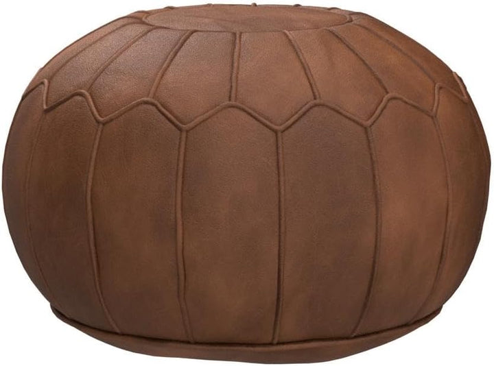 Poufs&Pillows Premium XL Echtleder Pouf - Handgefertigt - gefüllt geliefert - Ottoman Sitzsack Fussh