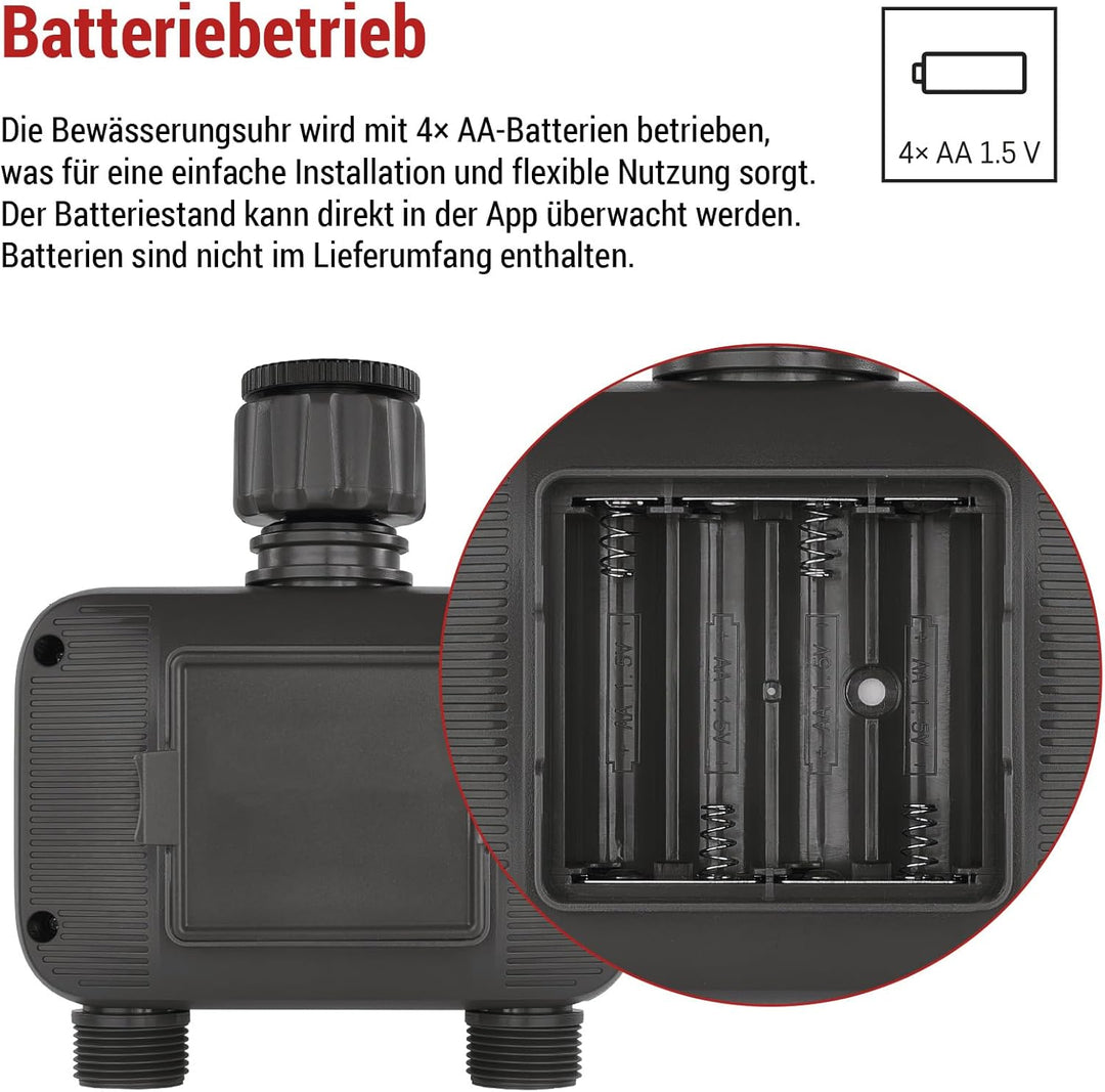 EMOS - smarte Bewässerungsuhr mit 2 Ausgängen mit App, Bluetooth - ZigBee-Hub erforderlich - Batteri