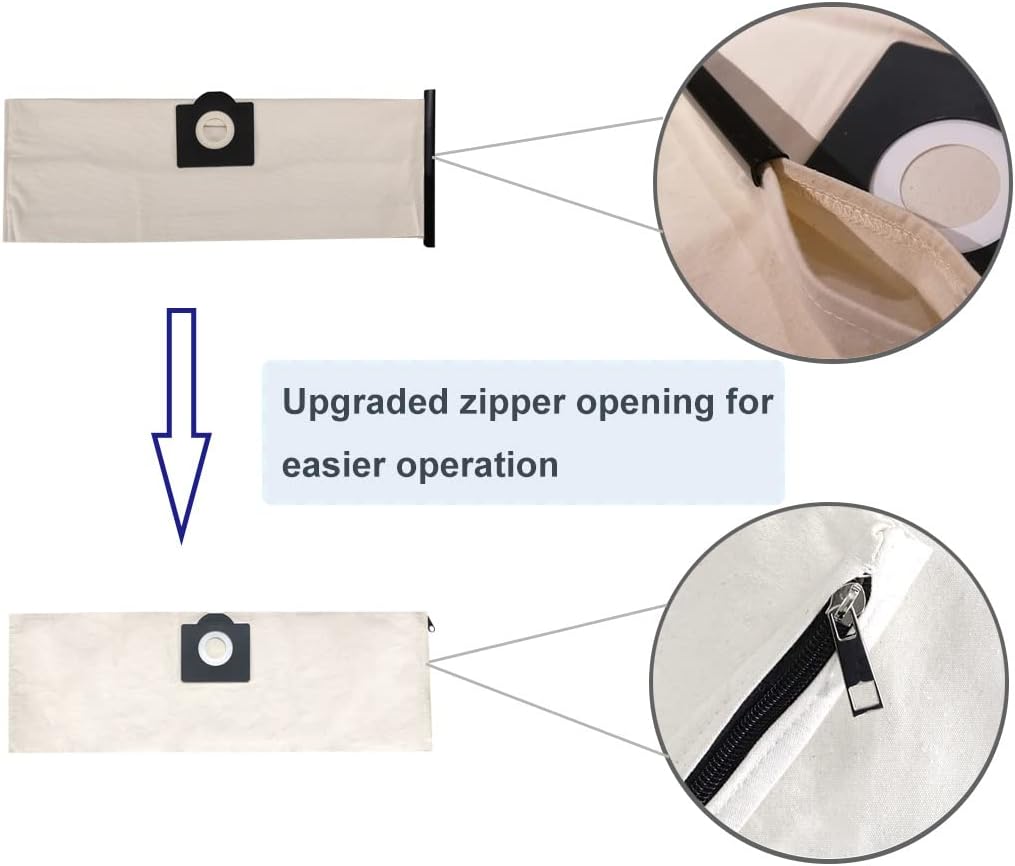 2-Stück Waschbar Stoff Staubsaugerbeutel Kompatible für Kärcher WD3 WD3 Premium MV3 6.959-130.0 6.90