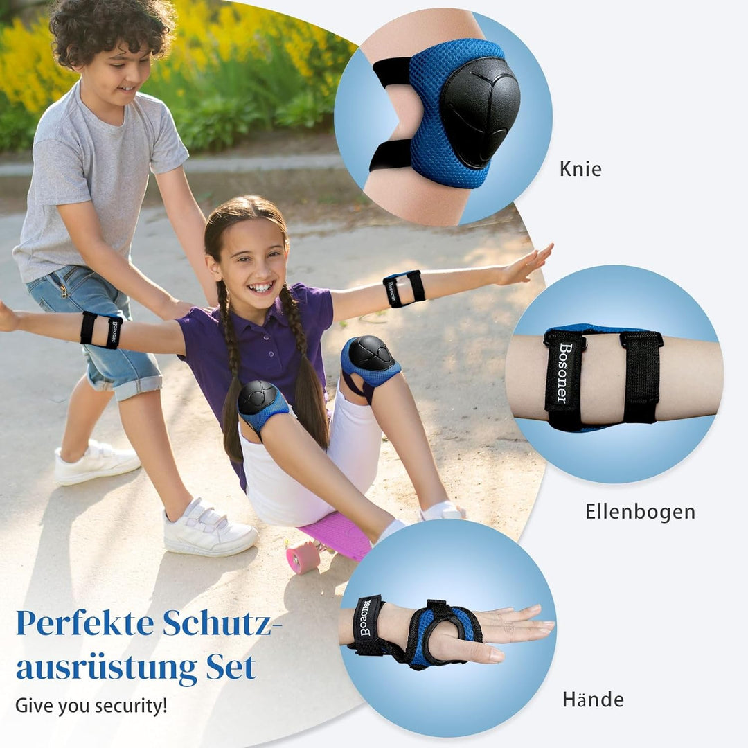 Knieschoner Kinder Schoner Inliner Protektoren: [6er Set] Schützer Inline Skates Kinder Knieschützer