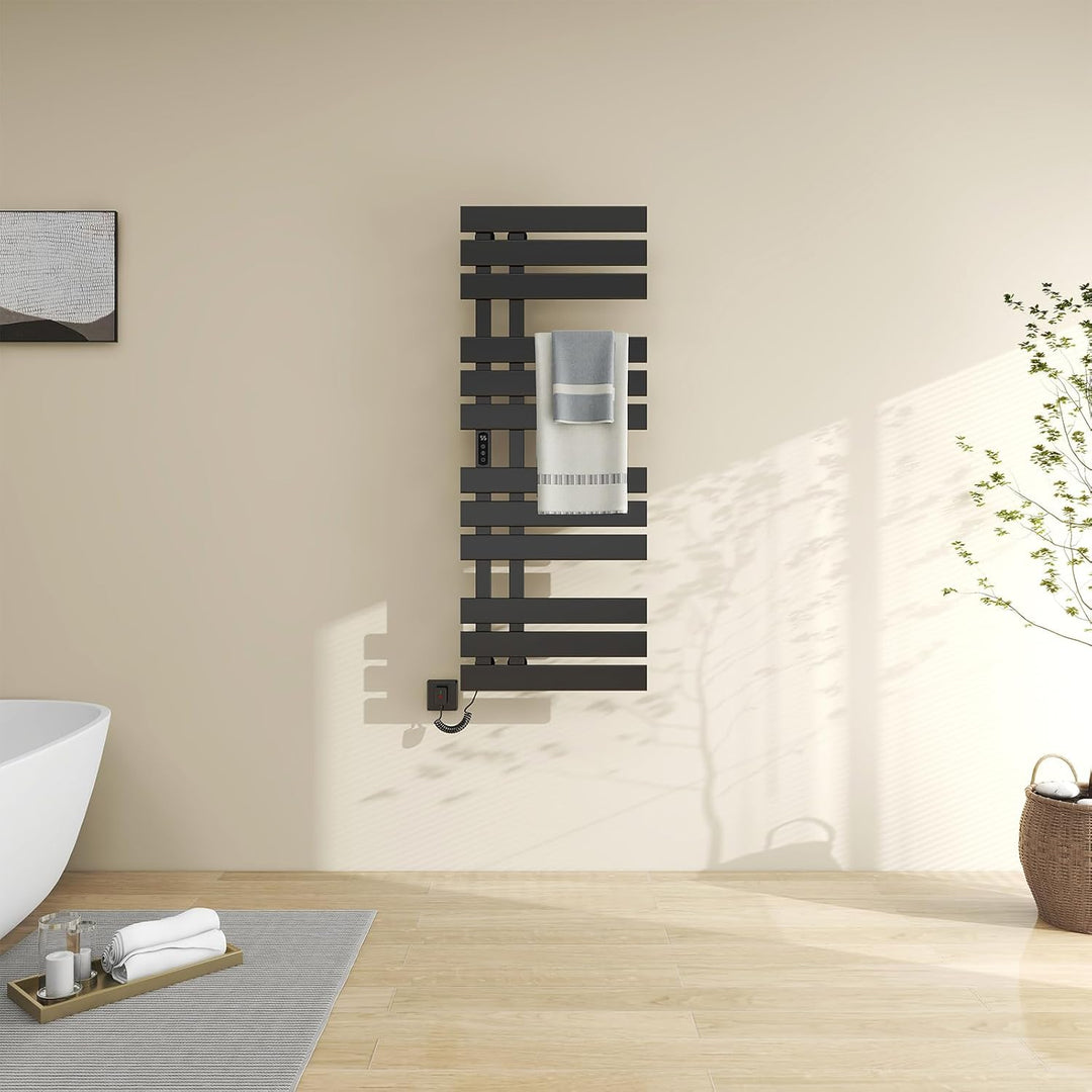 Elektrischer Handtuchhalter, Badheizkörper Elektrisch WiFi Schwarz, 500×1300mm, 450W, für Alexa und