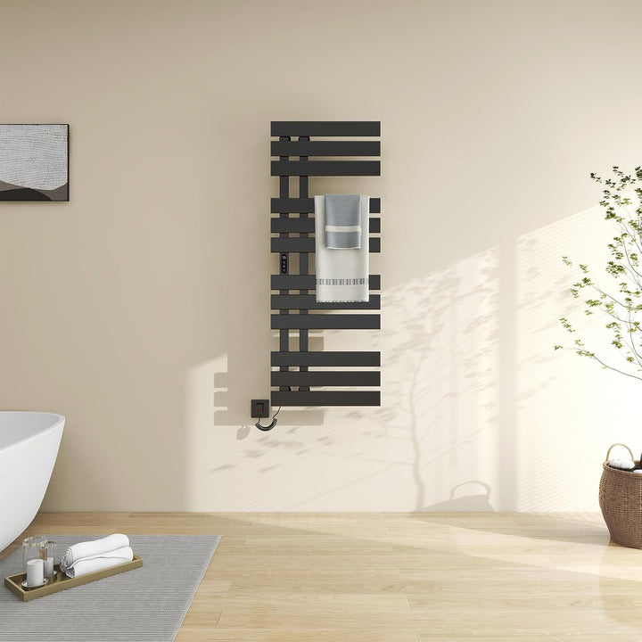 Elektrischer Handtuchhalter, Badheizkörper Elektrisch WiFi Schwarz, 500×1300mm, 450W, für Alexa und