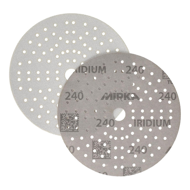 100x MIRKA Haftschleifscheibe IRIDIUM Grip 121L 150mm K.240 f.HO/Metall/Lack/Ku. Korn P240, Korn P24