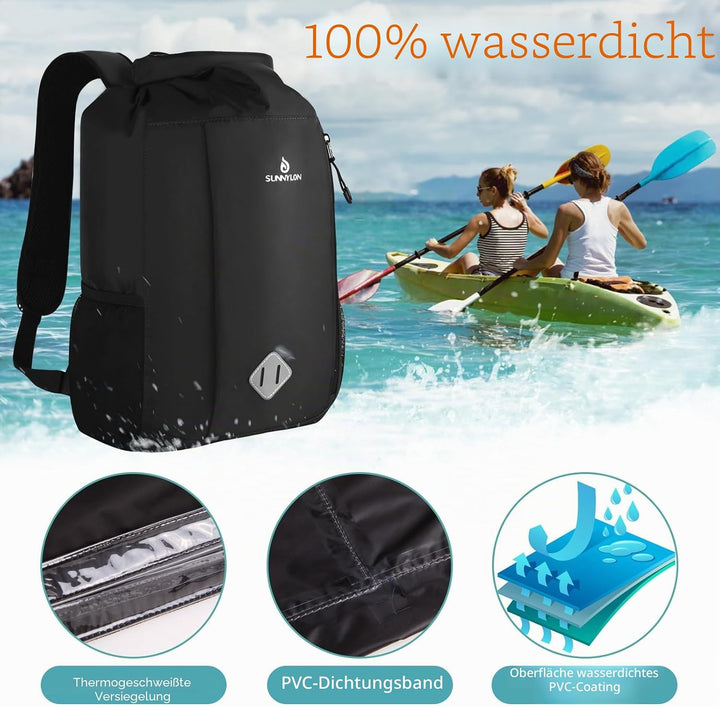 Wasserdichter Dry Bag Rucksack,20L IPX8 Wasserfester rucksack Rolltop mit Handyhülle,Wasserdichte ta