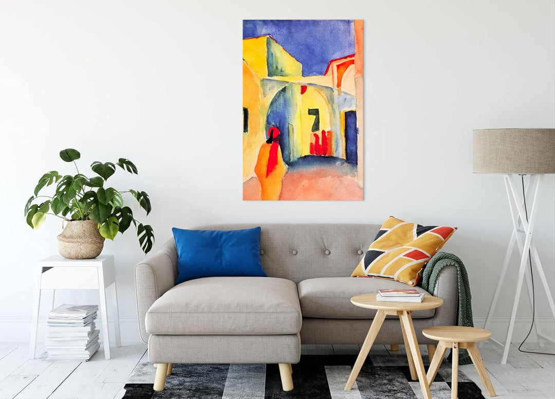August Macke - Blick auf eine Allee in Tunis als Leinwandbild / Grösse: 100x70 cm / Wandbild / Kunst