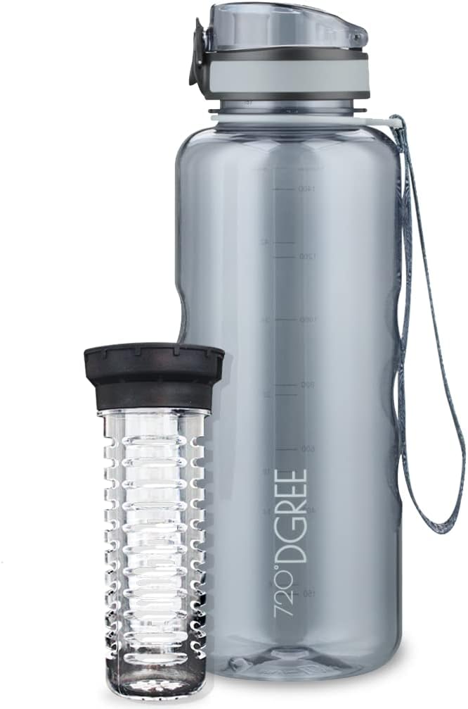 720°DGREE Trinkflasche 1,5l “uberBottle“ +Früchtebehälter - BPA-Frei, Auslaufsicher - Wasserflasche