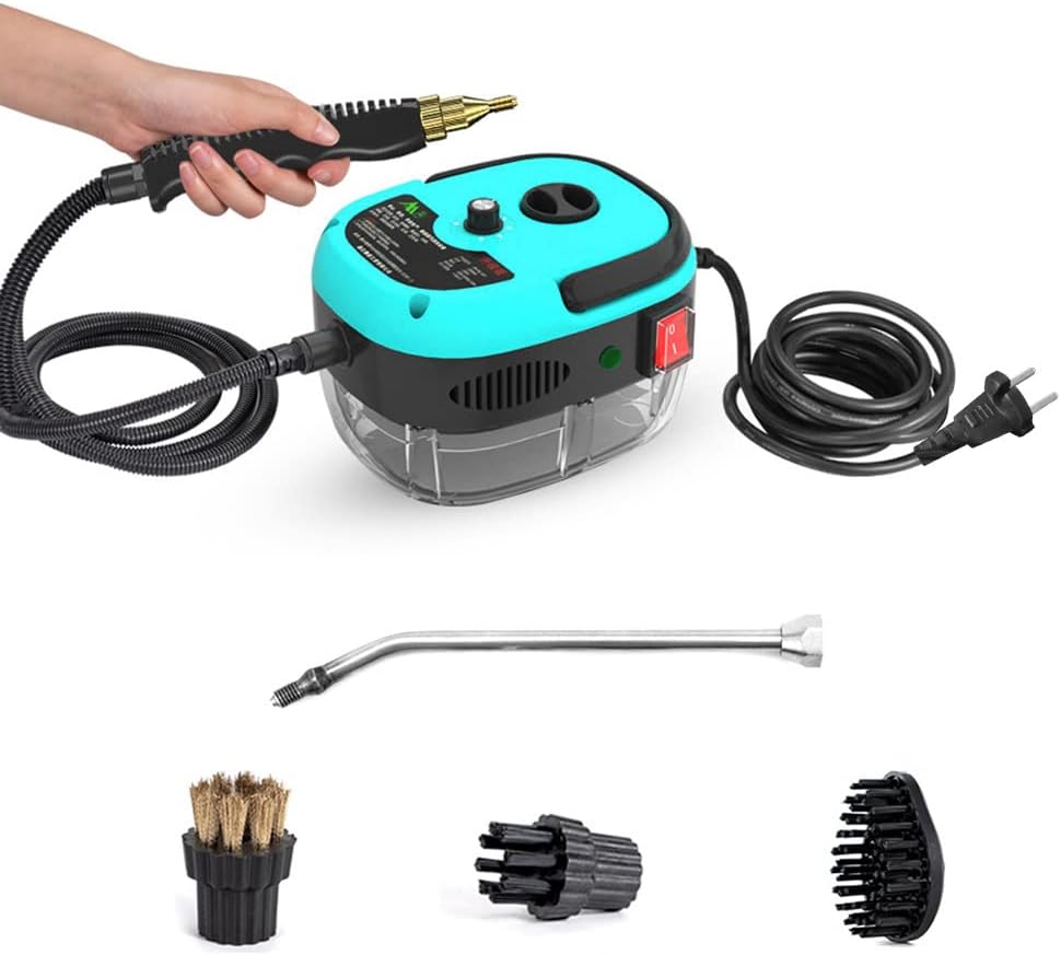 Decdeal Dampfreiniger Steamer,Dampfdruck: 3 bar,Mit 3 verschiedenen Bürstenköpfen,2500W,6 Geschwindi