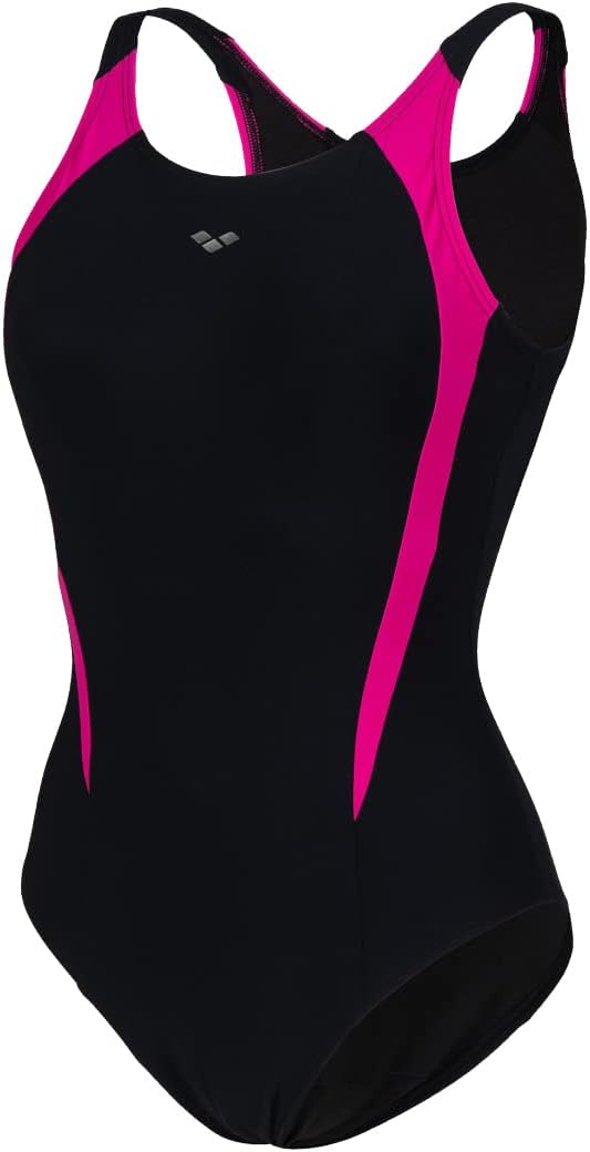 ARENA Damen Women's Bodylift Swimsuit Lola U Back Panel Badeanzüge (1er Pack) 42 Black-rose Violet,