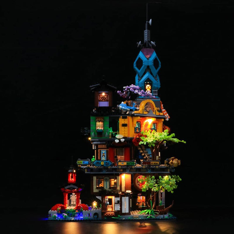 GEAMENT LED-Licht-Set für Ninjago City Gardens (Gärten) Bausteine Modell Kompatibel mit Lego 71741 (