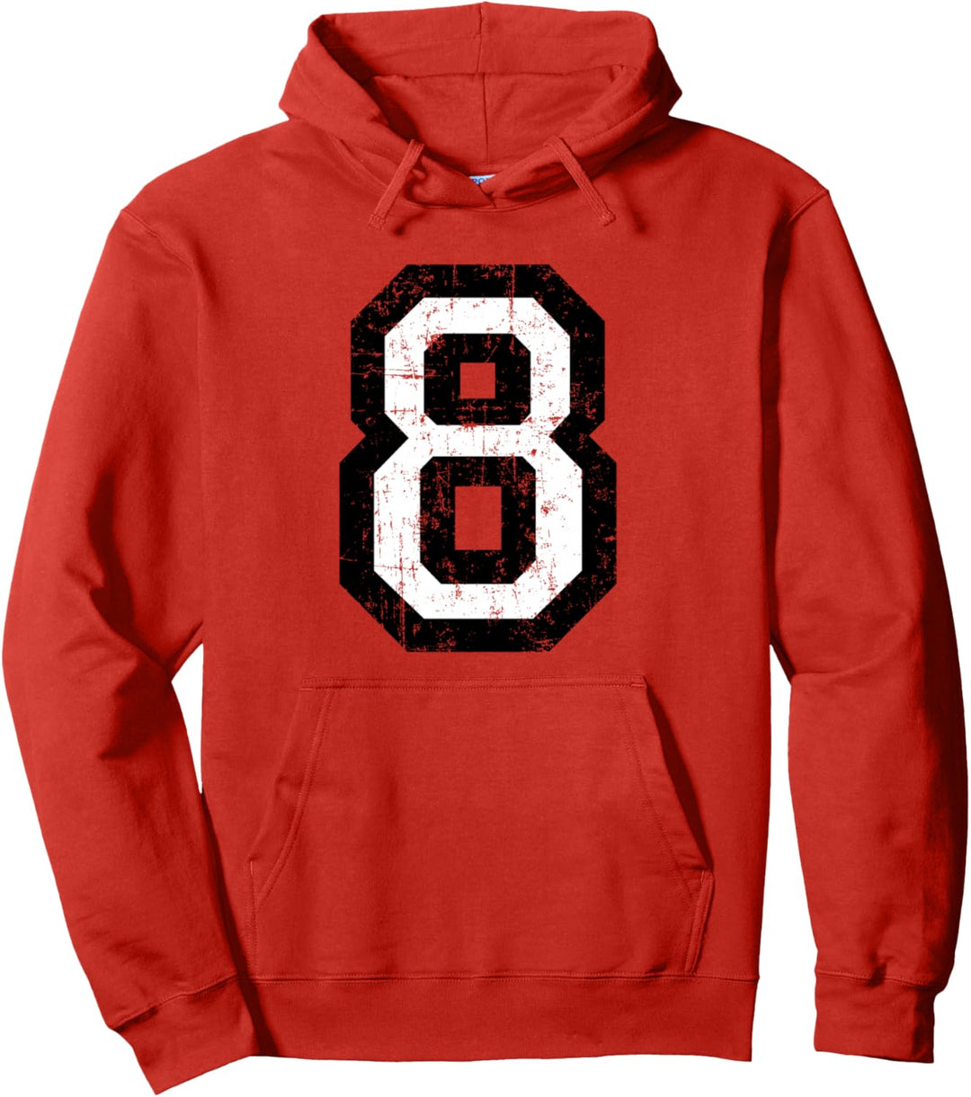 Nummer 8 (Vintage Schwarz/Weiss) Pullover Hoodie