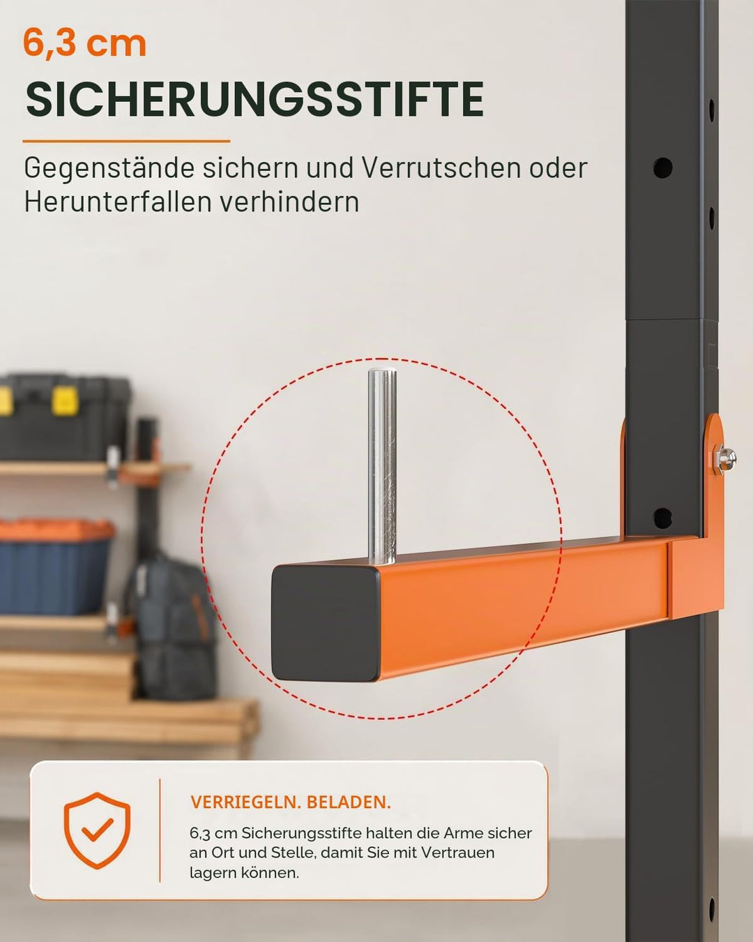 Acools Holzregal, Überkopf-Garagenregal, robustes Holzregal, Wandhalterung, 2 Stück, stabiles Garage
