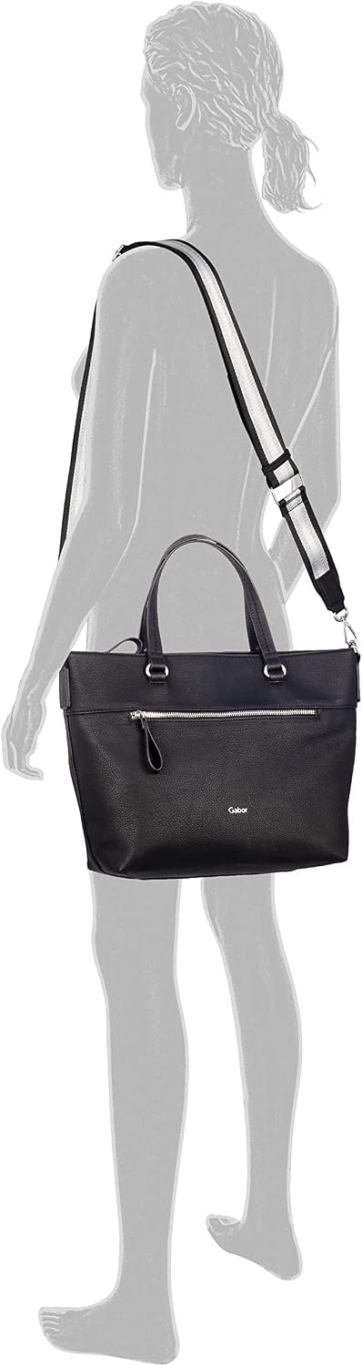 Gabor Silvia Gabor bags Silvia Damen Shopper Umhängetasche Reissverschluss Gross Schwarz, Schwarz