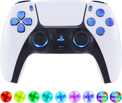 eXtremeRate DTF LED Kit für ps5 Controller BDM-030/040, Ersatz leucht D-Pad Thumbstick Share/Option/