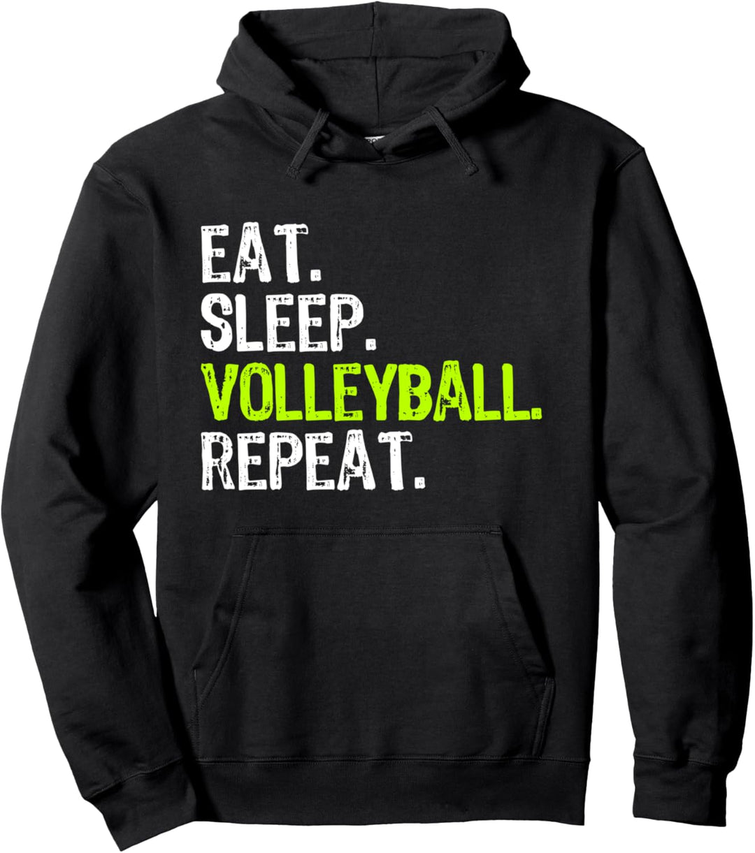 Eat Sleep Volleyball Repeat Cool Funny Player Pullover Hoodie
