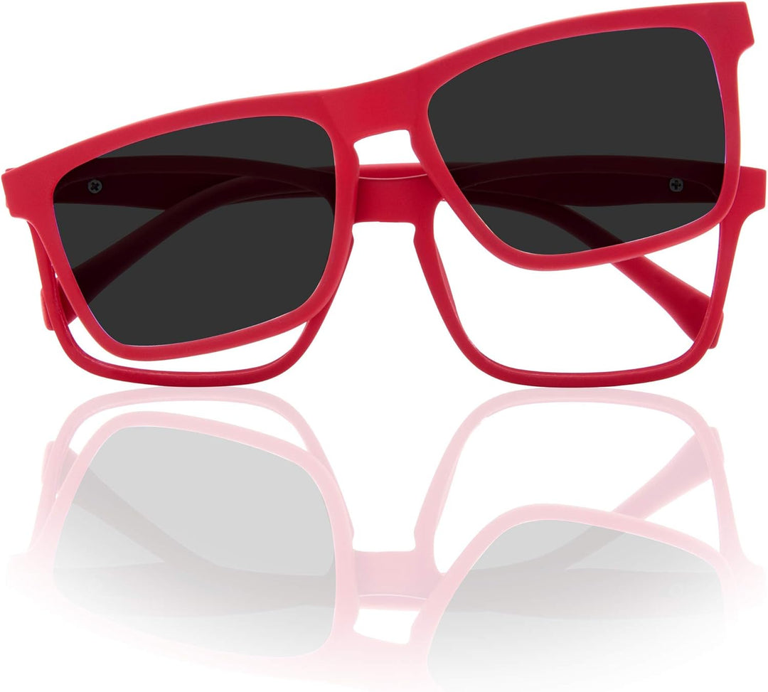 Foreyever Unisex-Kinder Kids Clip On Sonnenbrille, Rosso, 42