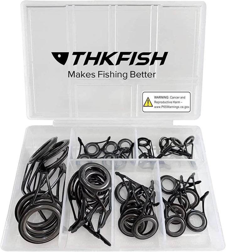 THKFISH Ruten Reparatur Kit Spinn Ruten Reparatur Keramik Edelstahl Carbon Spinnrutenführungen Angel