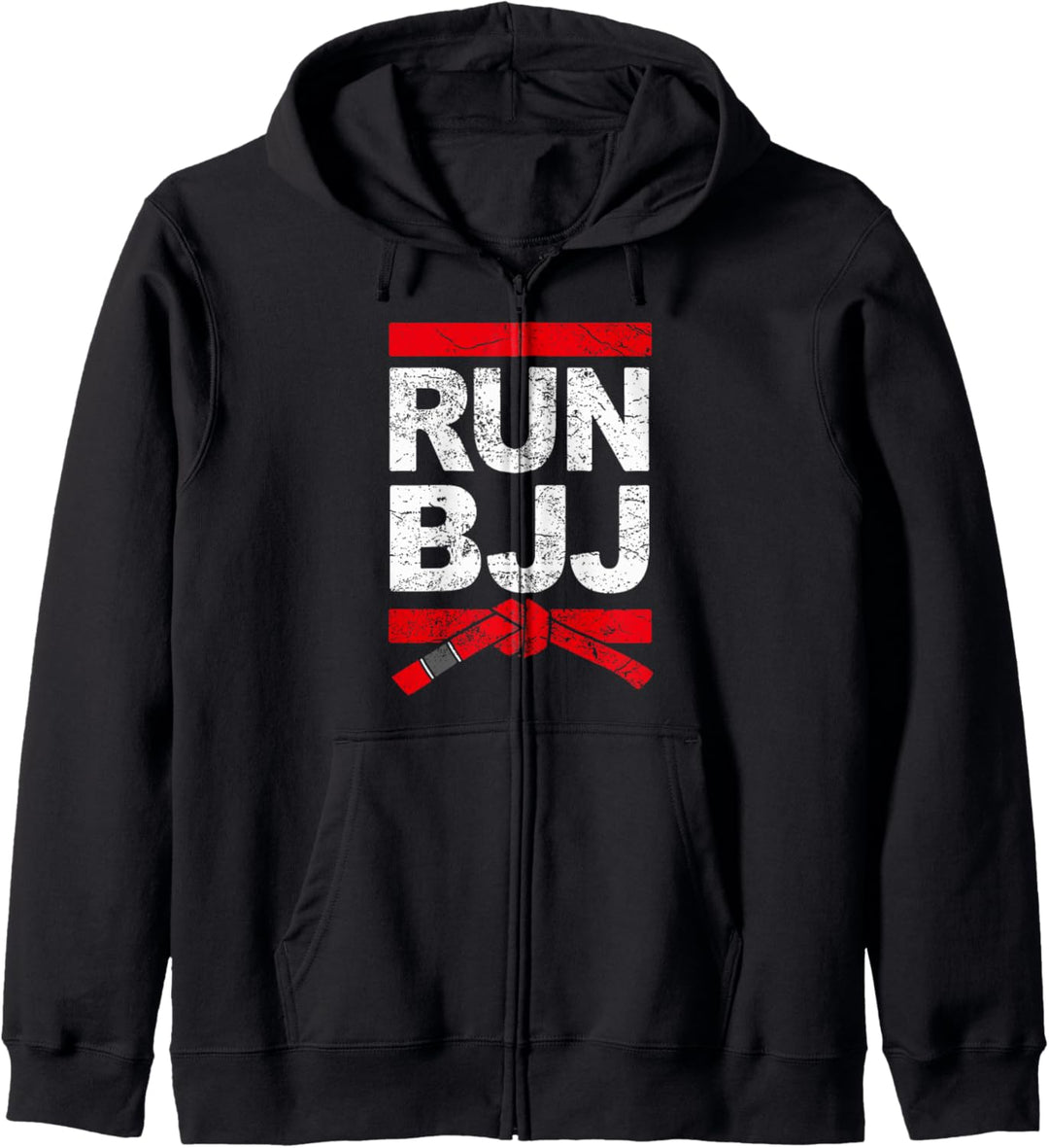 RUN BJJ Lustiges Brazilian Jiu-Jitsu BJJ T-Shirt Gürtel Kapuzenjacke