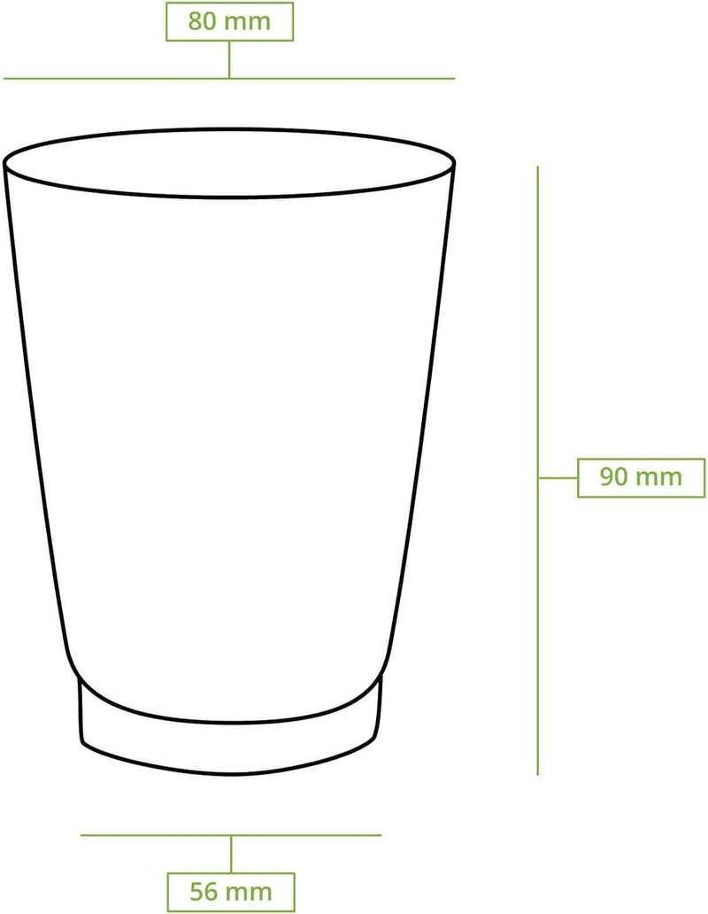 BIOZOYG 500 Stück weisse doppelwandige Kaffeebecher Pappbecher Wintermotiv &