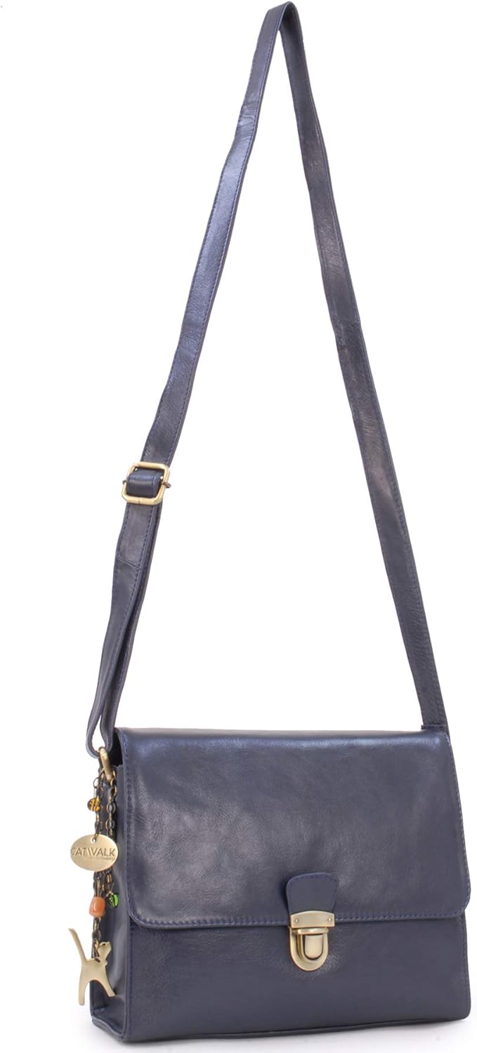Catwalk Collection Handbags - Damen Leder Umhängetasche - Crossbody Bag/Handtasche Mittelgross - Ver